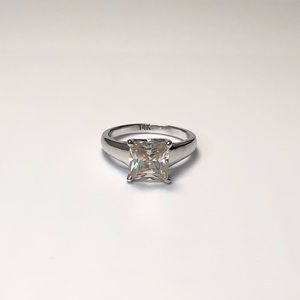 2Ct Real Princess Cut Moissanite Ring 14KP